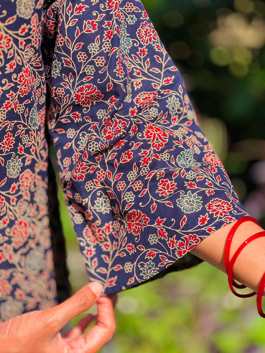 Floral Elegance Cotton Short Kurti