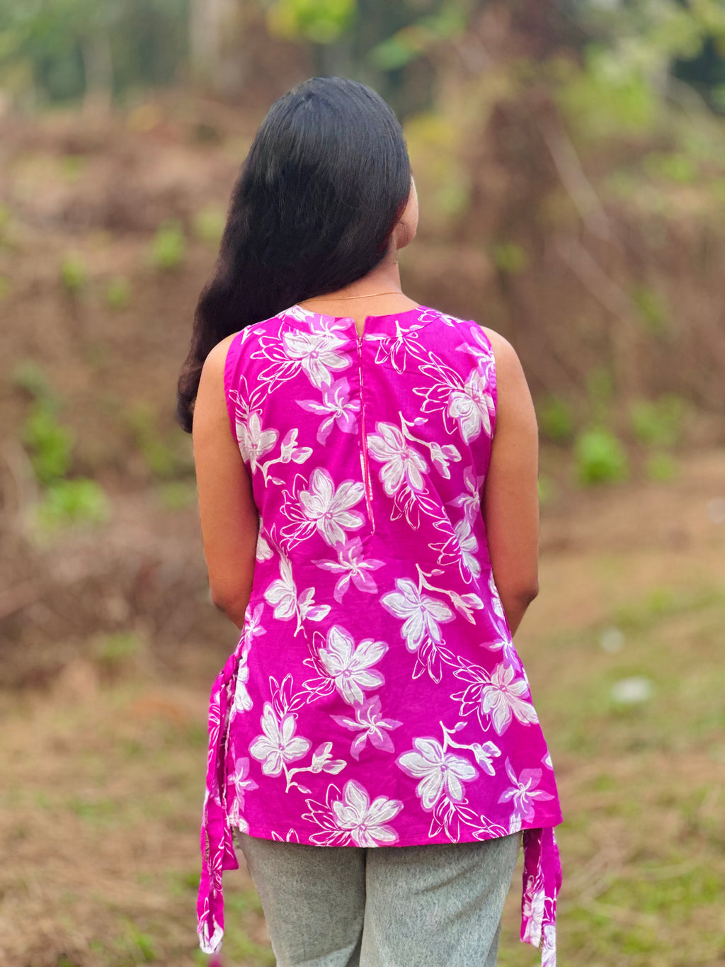 Pink Floral Short Kurta 🌸