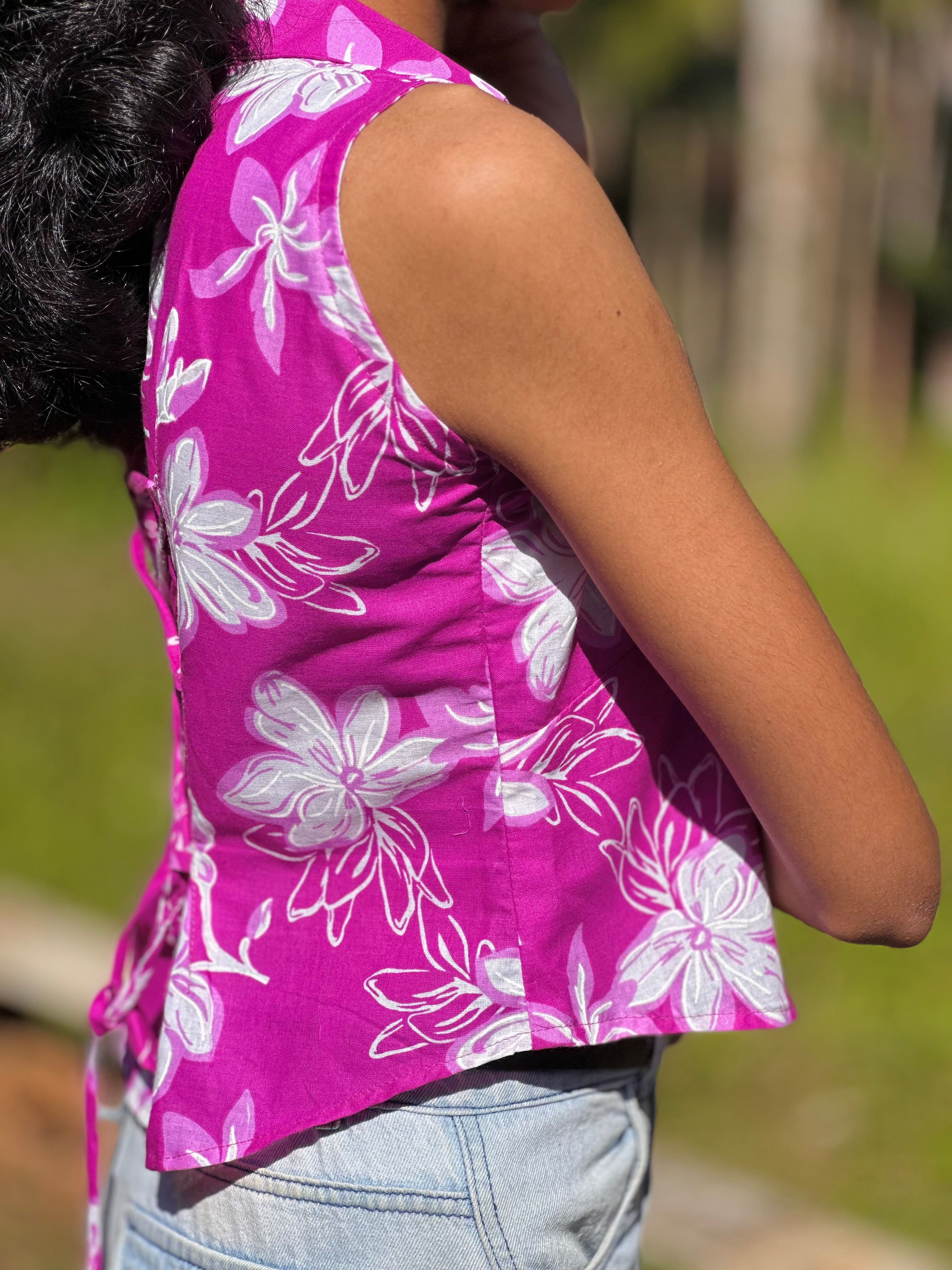 Pink Floral Crop Top 🌸