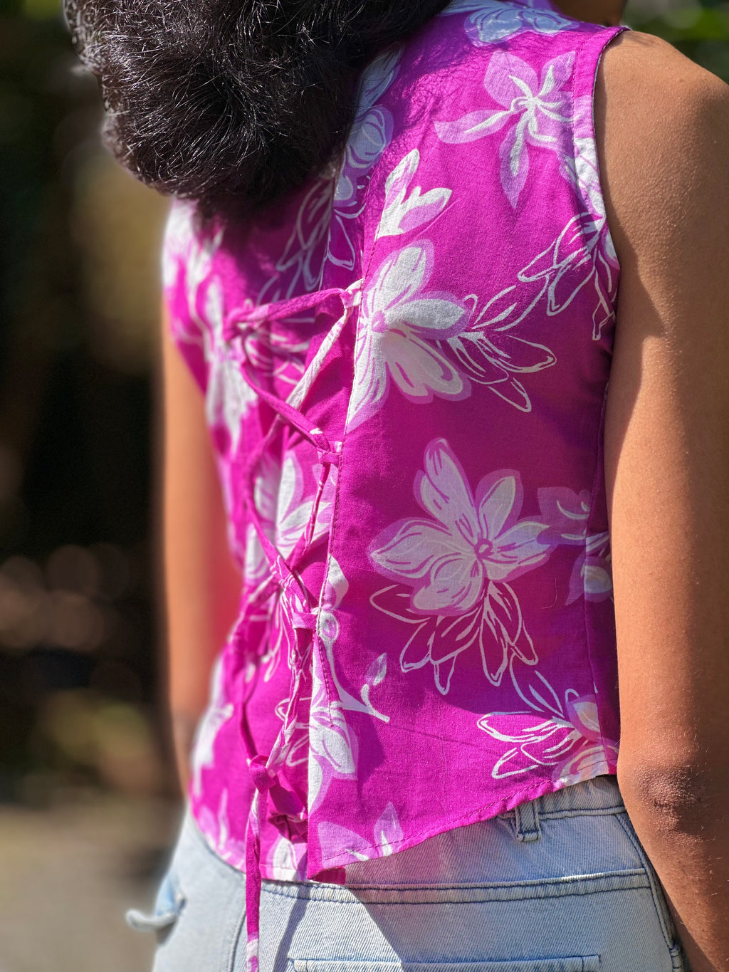 Pink Floral Crop Top 🌸