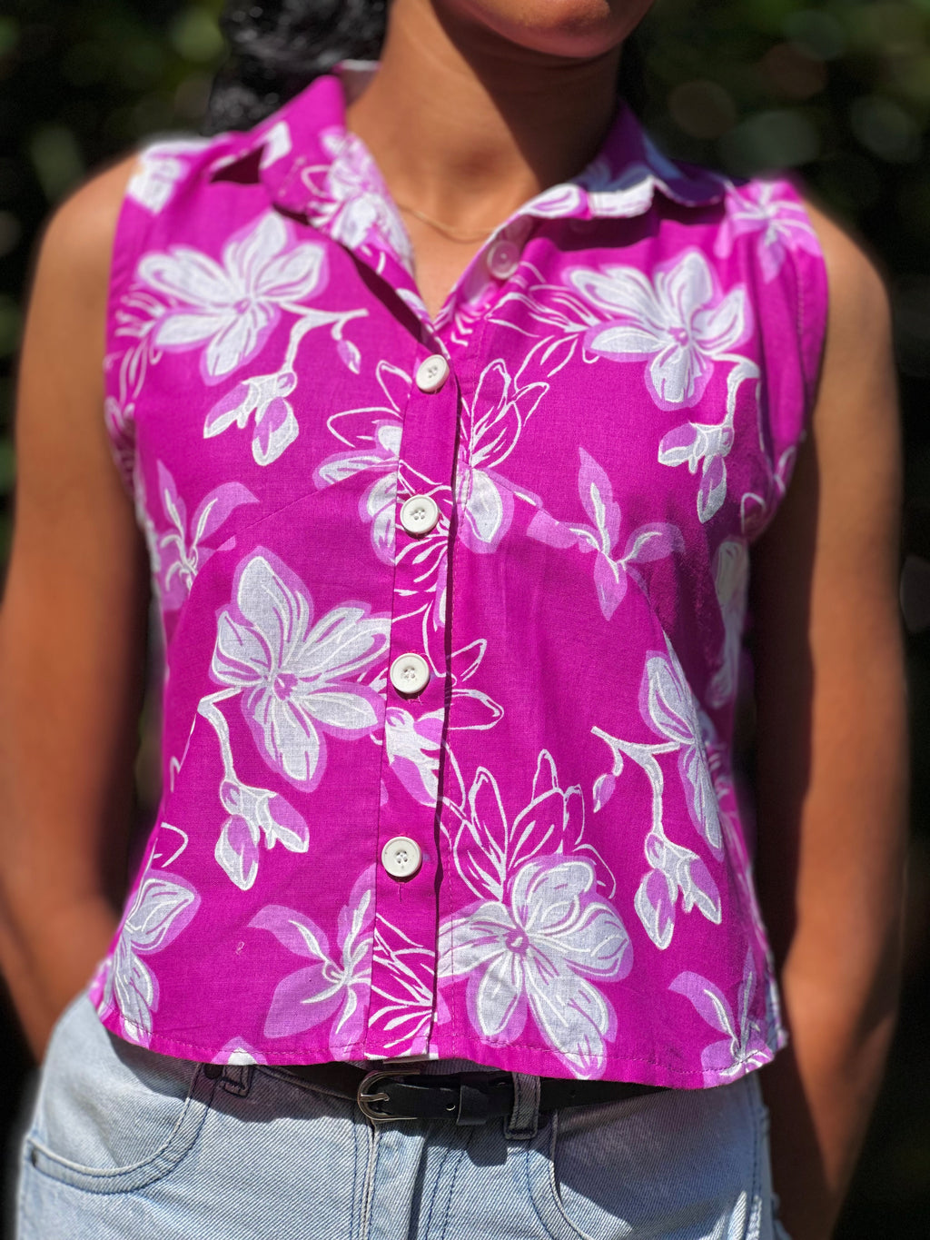 Pink Floral Crop Top 🌸