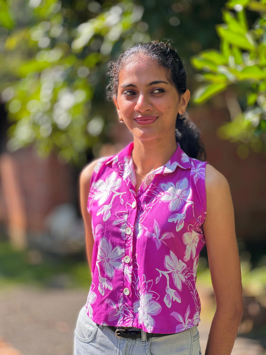 Pink Floral Crop Top 🌸