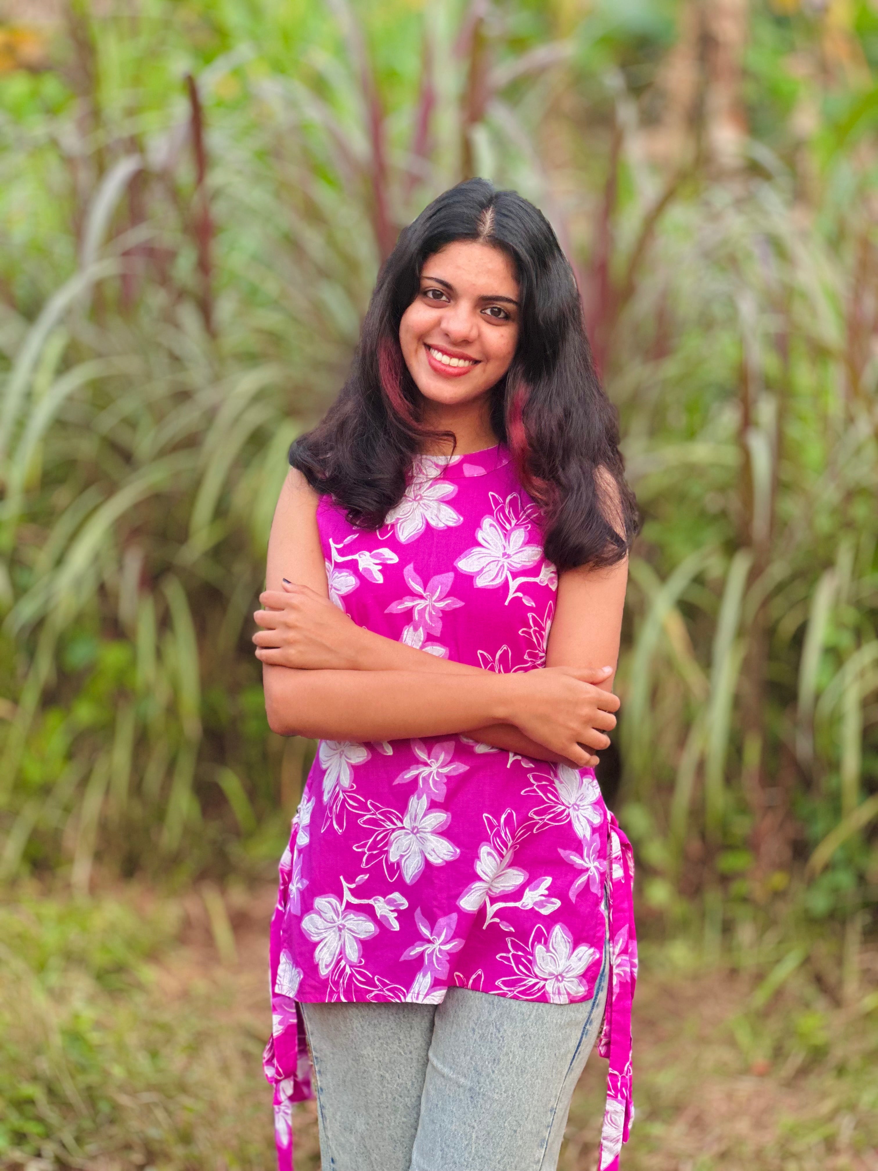 Pink Floral Short Kurta 🌸