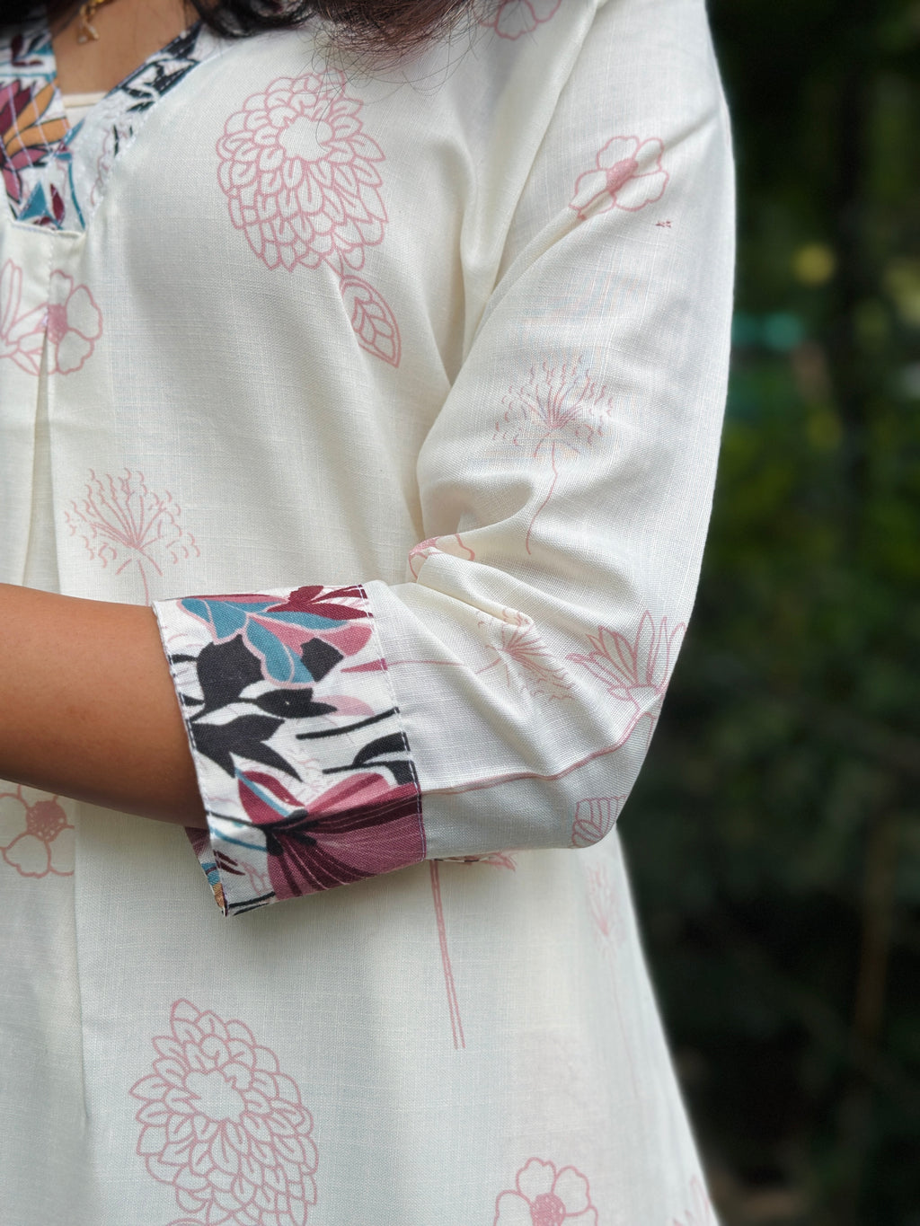 Kurta Set with Pink Floral Print