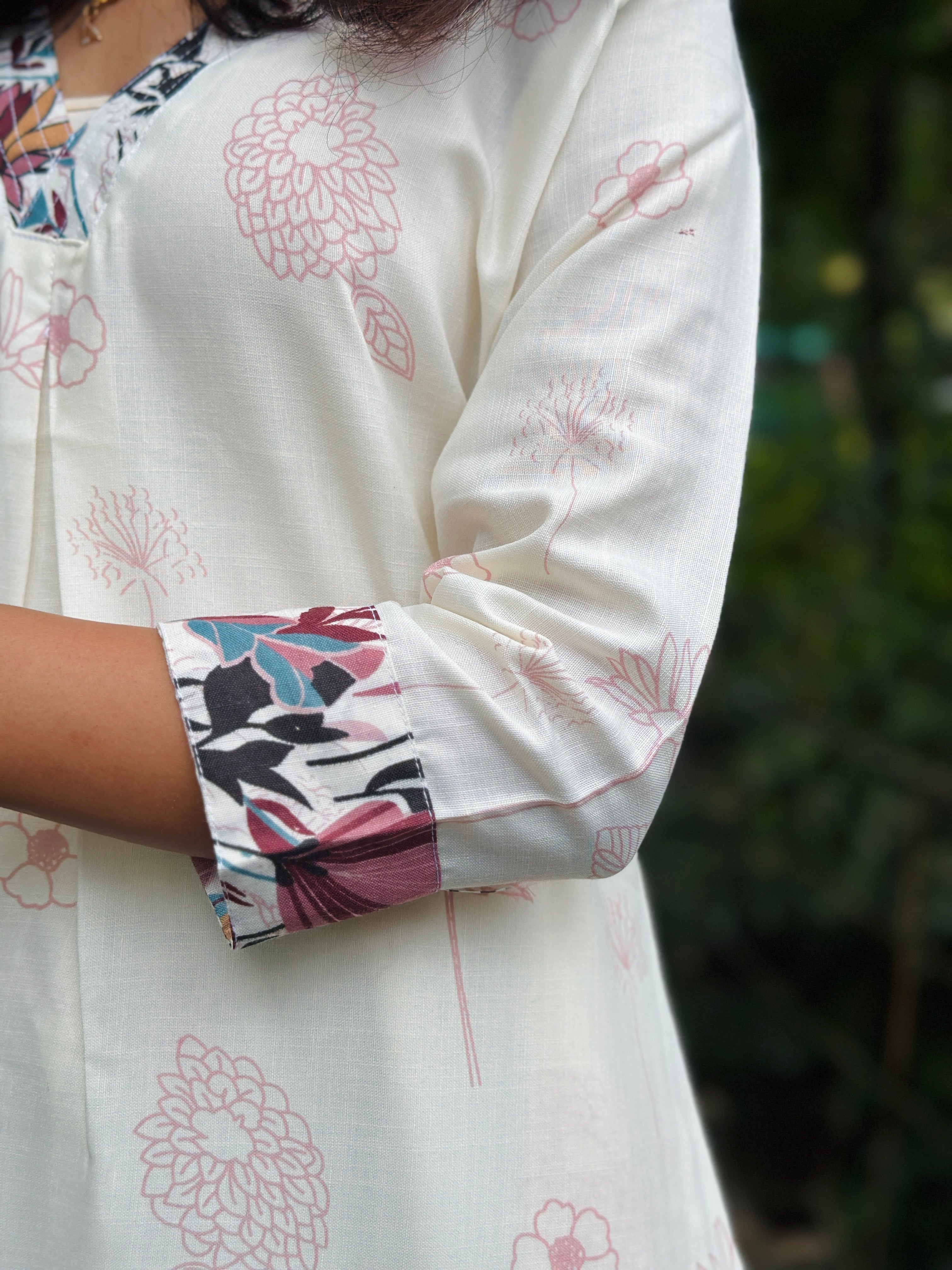 Kurta Set with Pink Floral Print