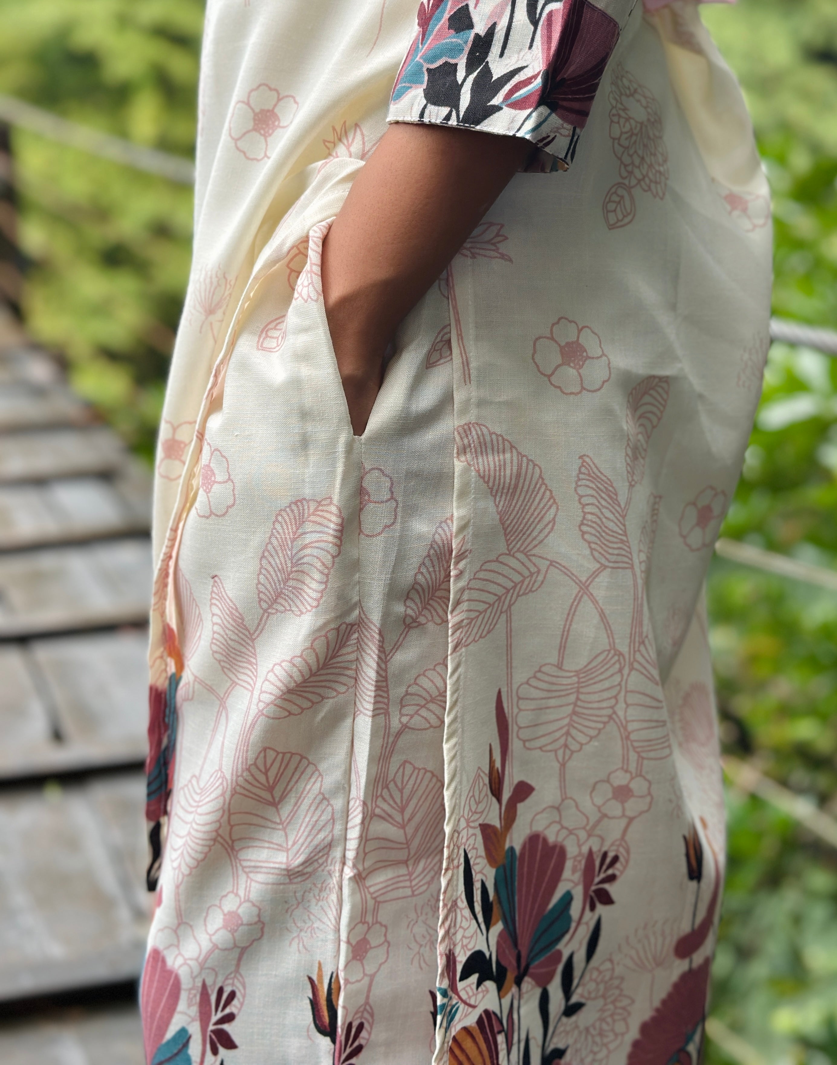 Kurta Set with Pink Floral Print