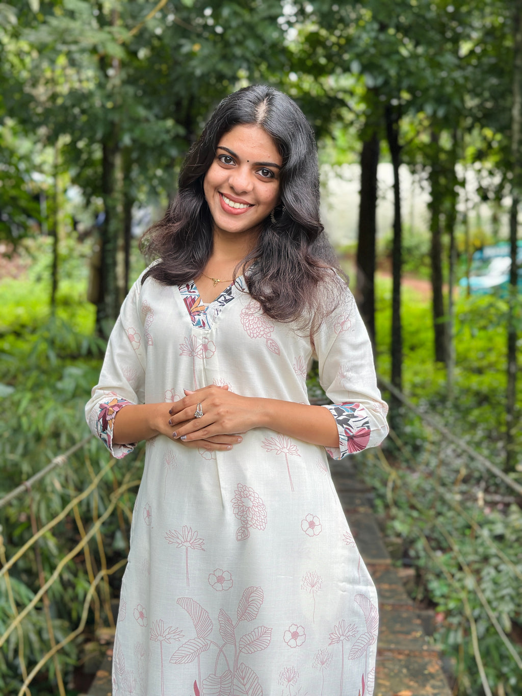 Kurta Set with Pink Floral Print