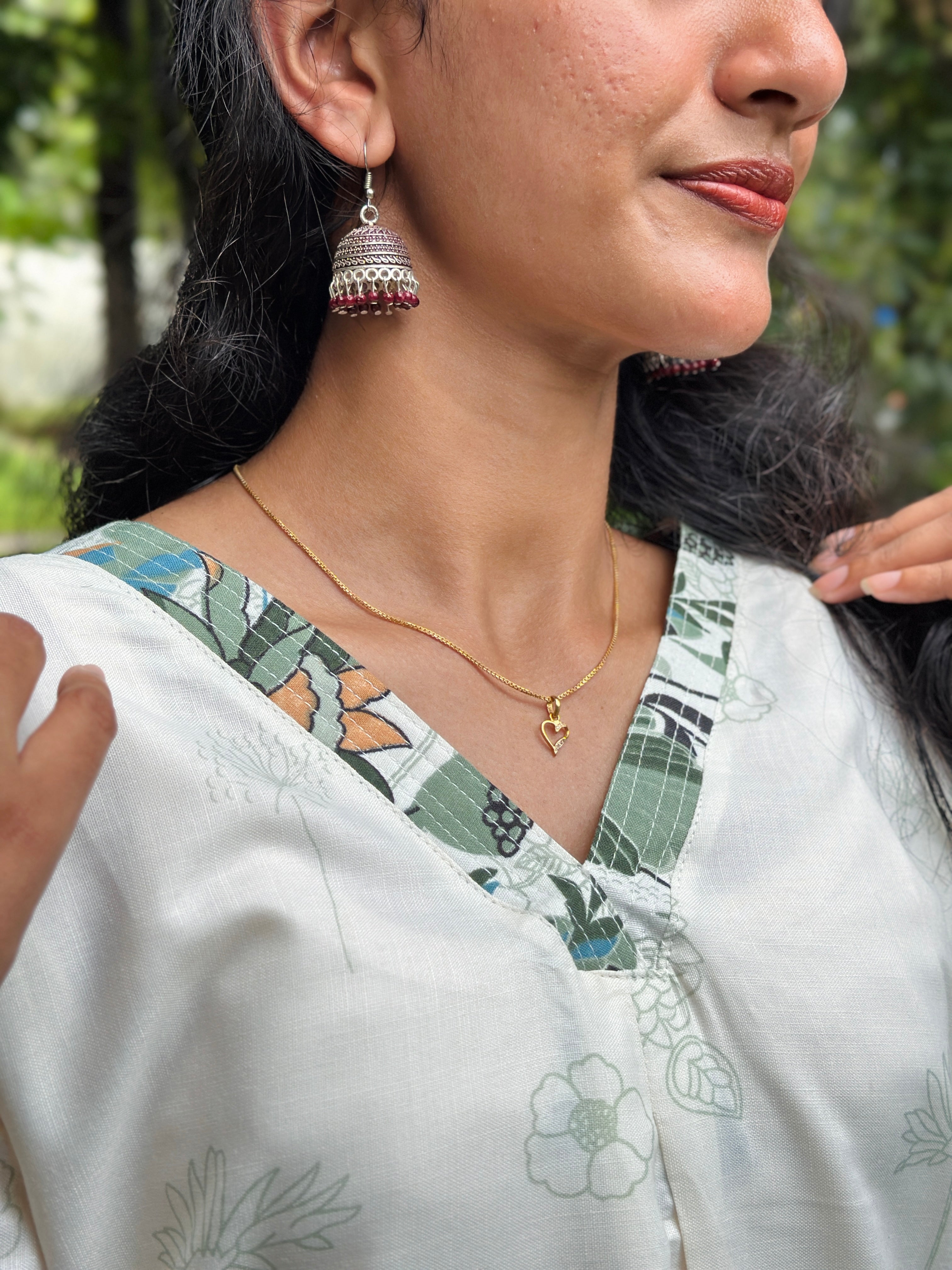 Kurta Sets with Green Floral Prints