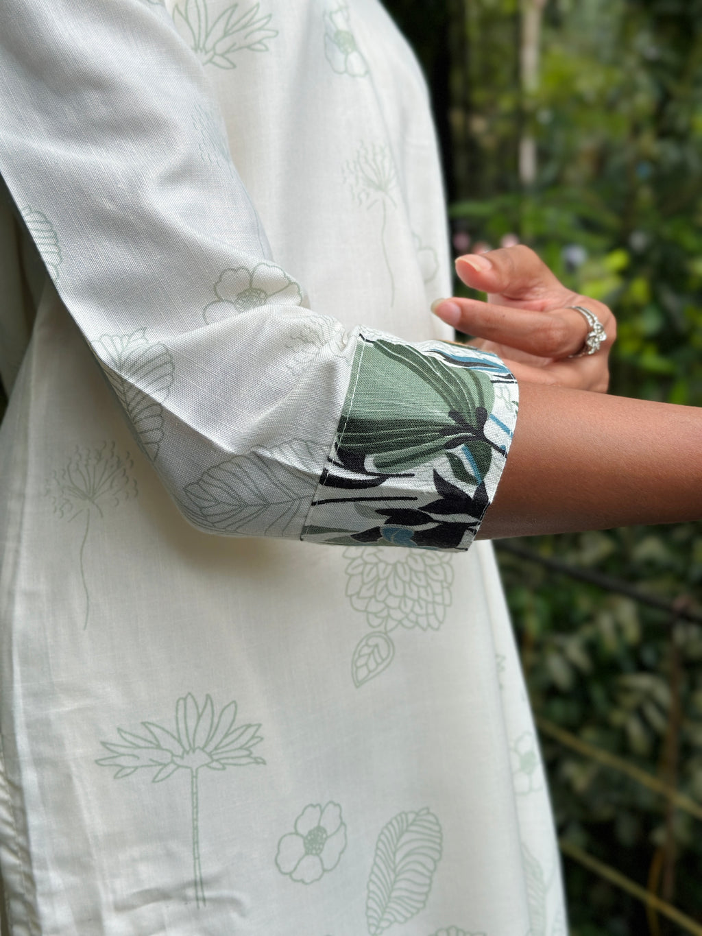 Kurta Sets with Green Floral Prints