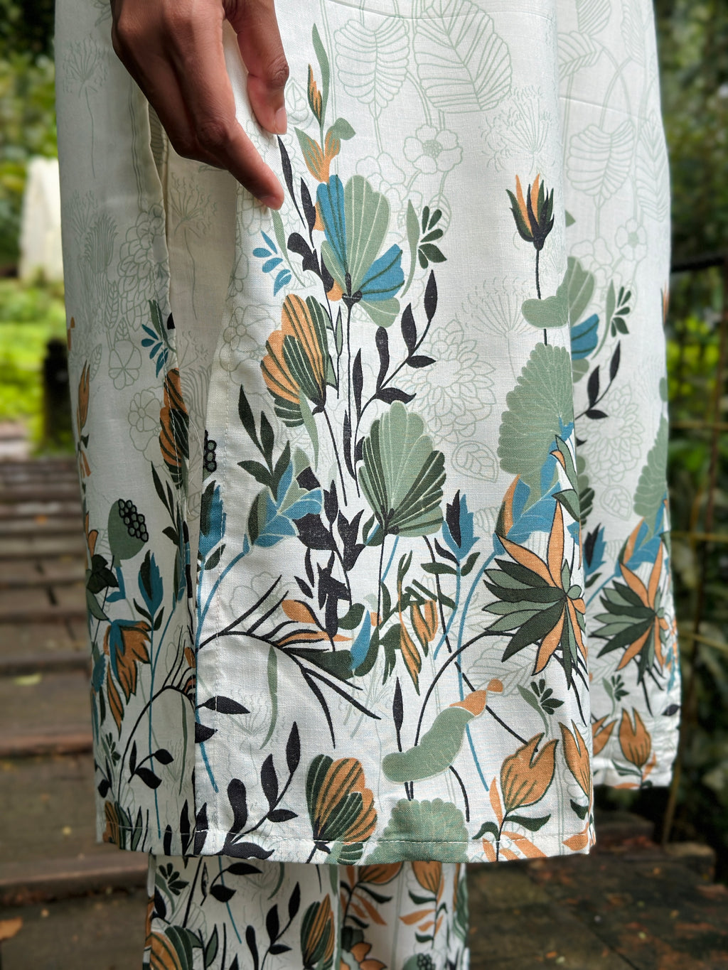 Kurta Sets with Green Floral Prints