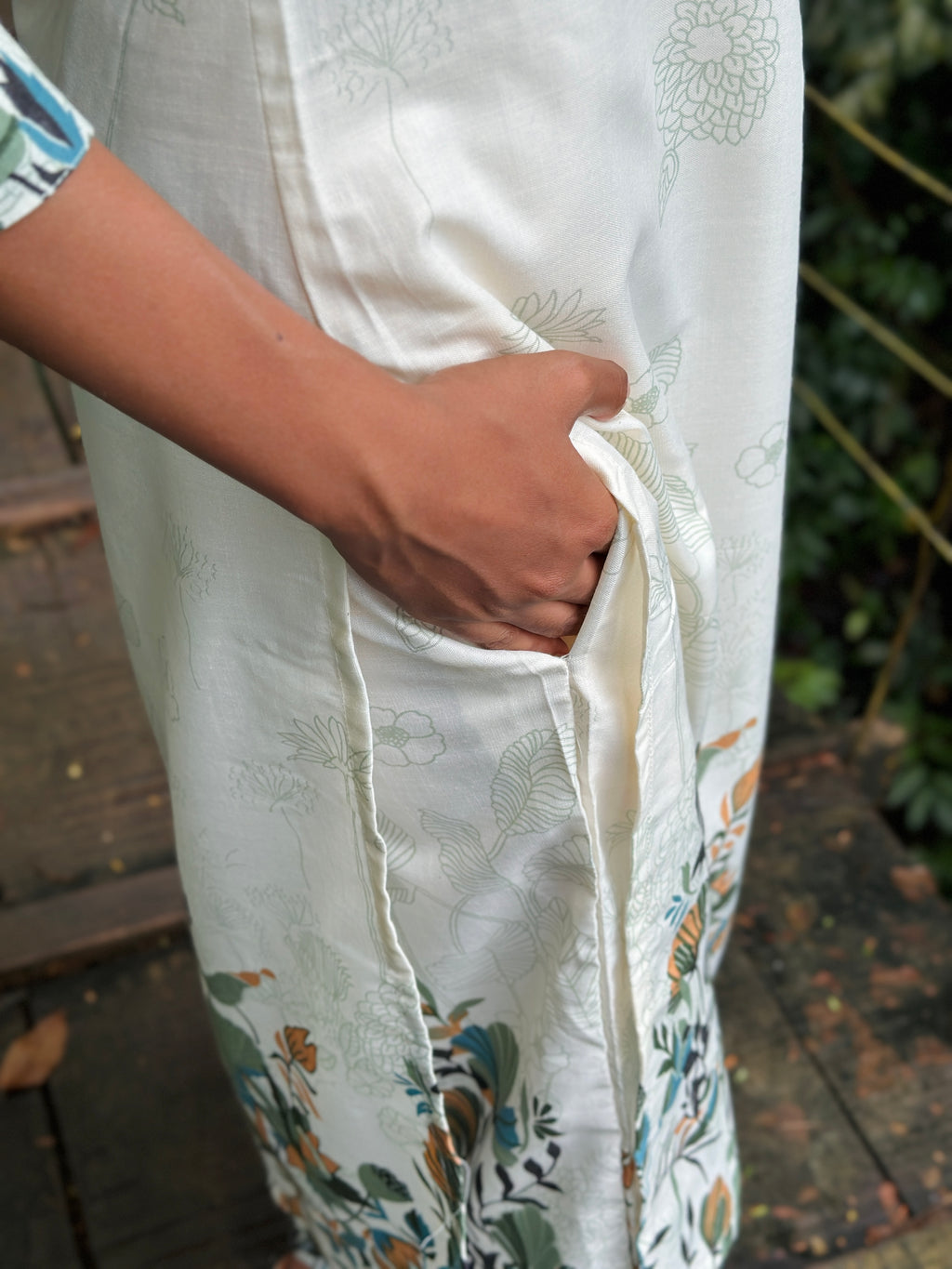 Kurta Sets with Green Floral Prints