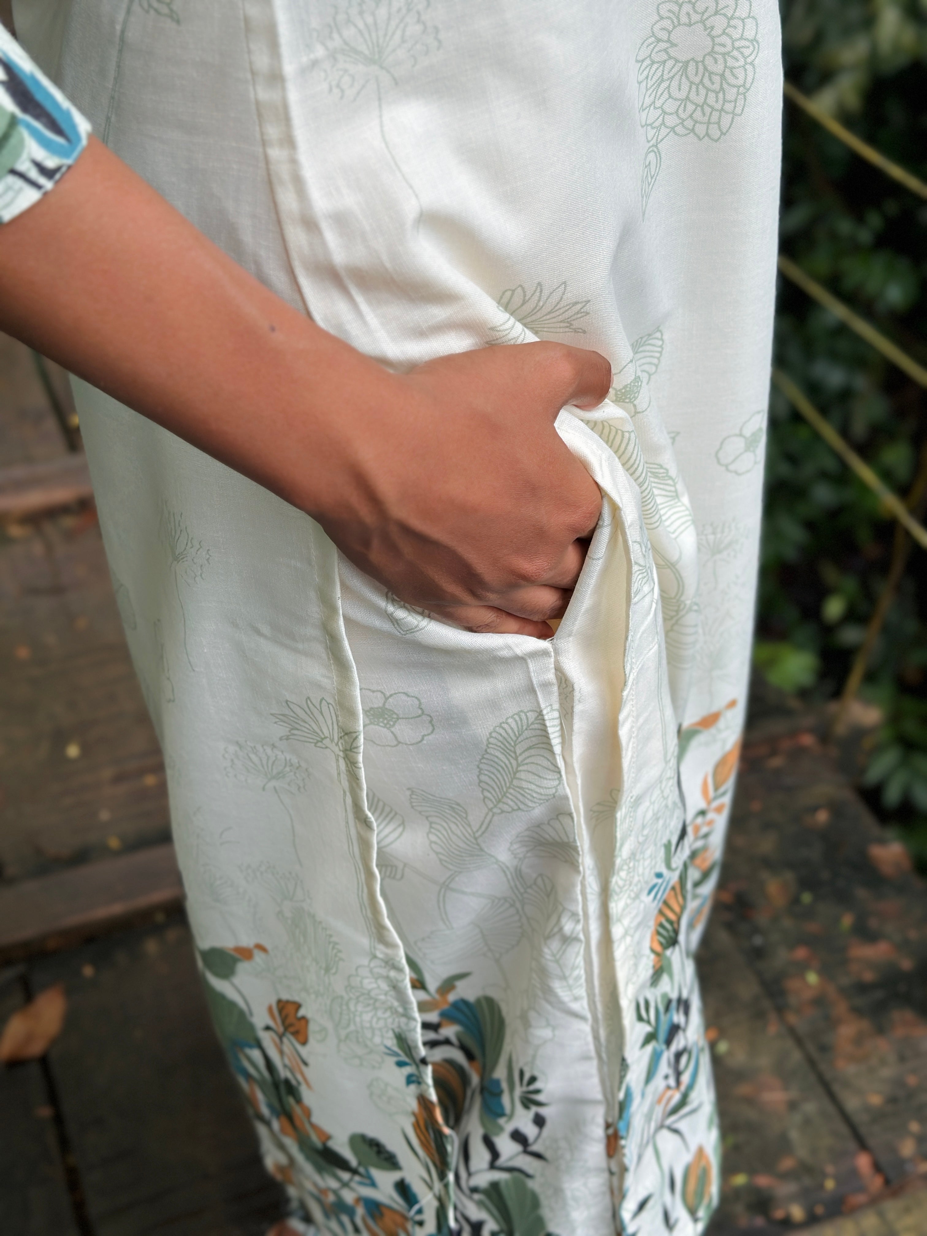 Kurta Sets with Green Floral Prints