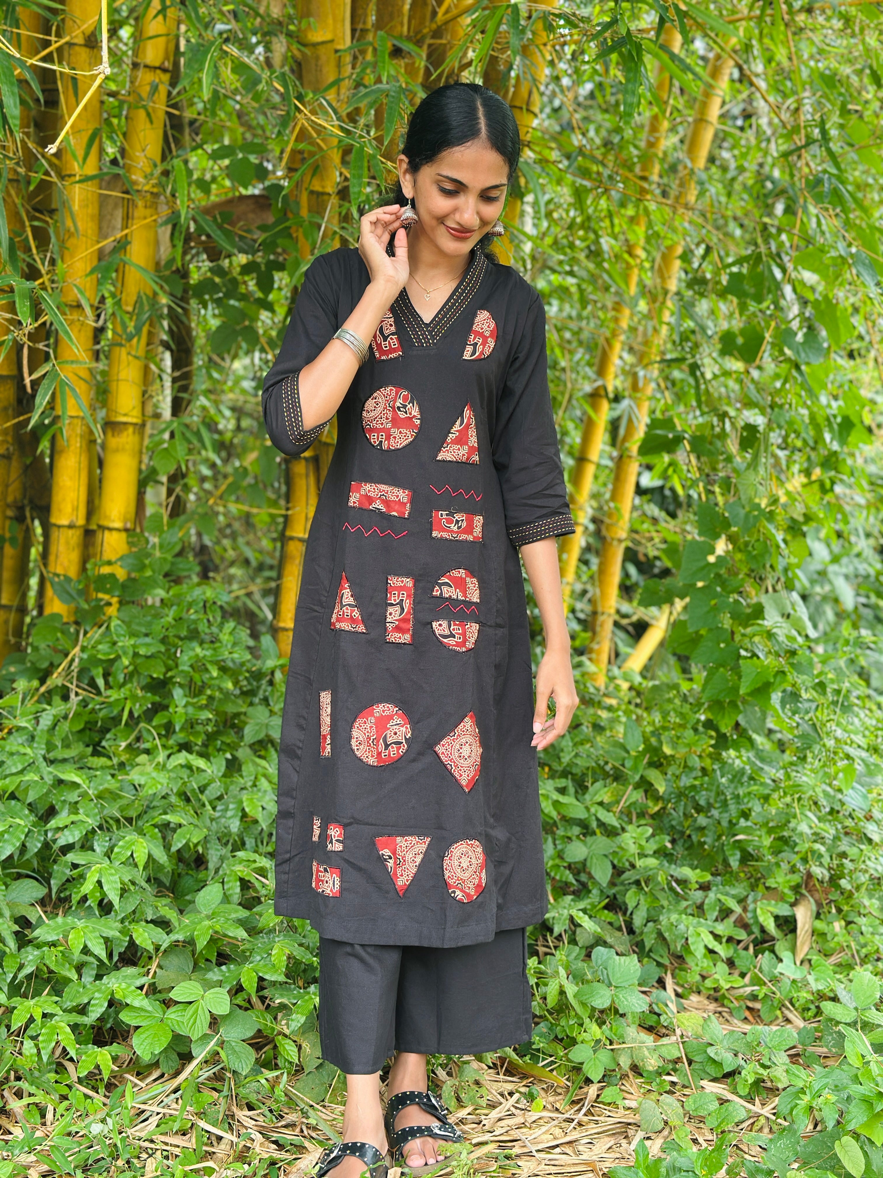 Co-ord Sets with Ajrakh patch works throughout