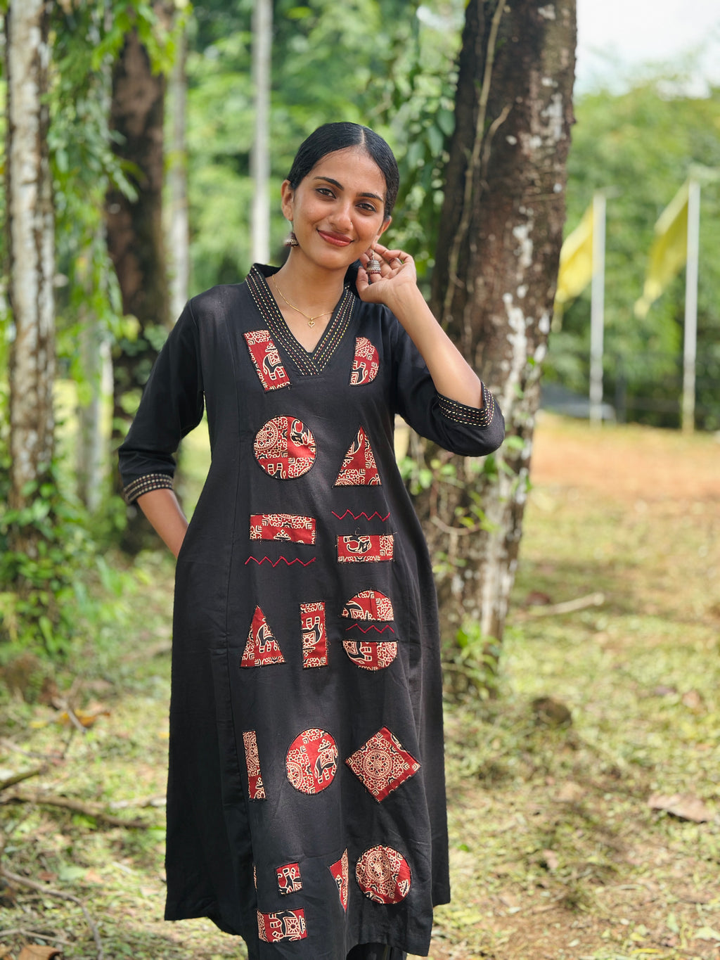 Co-ord Sets with Ajrakh patch works throughout