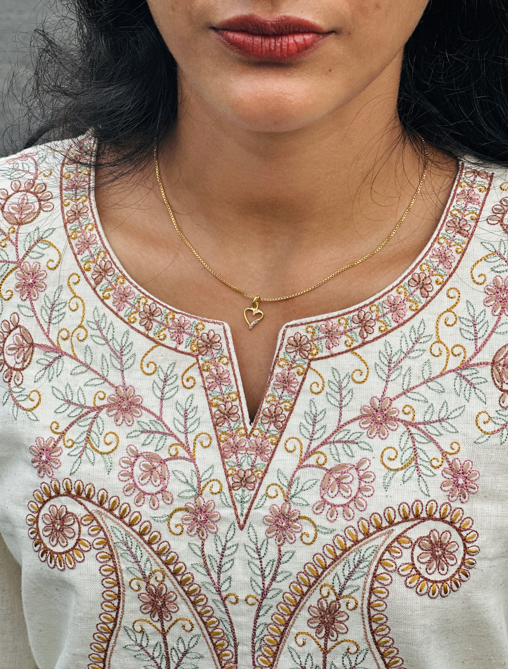 Off-White Embroidered Cotton Flex Co-ord Set