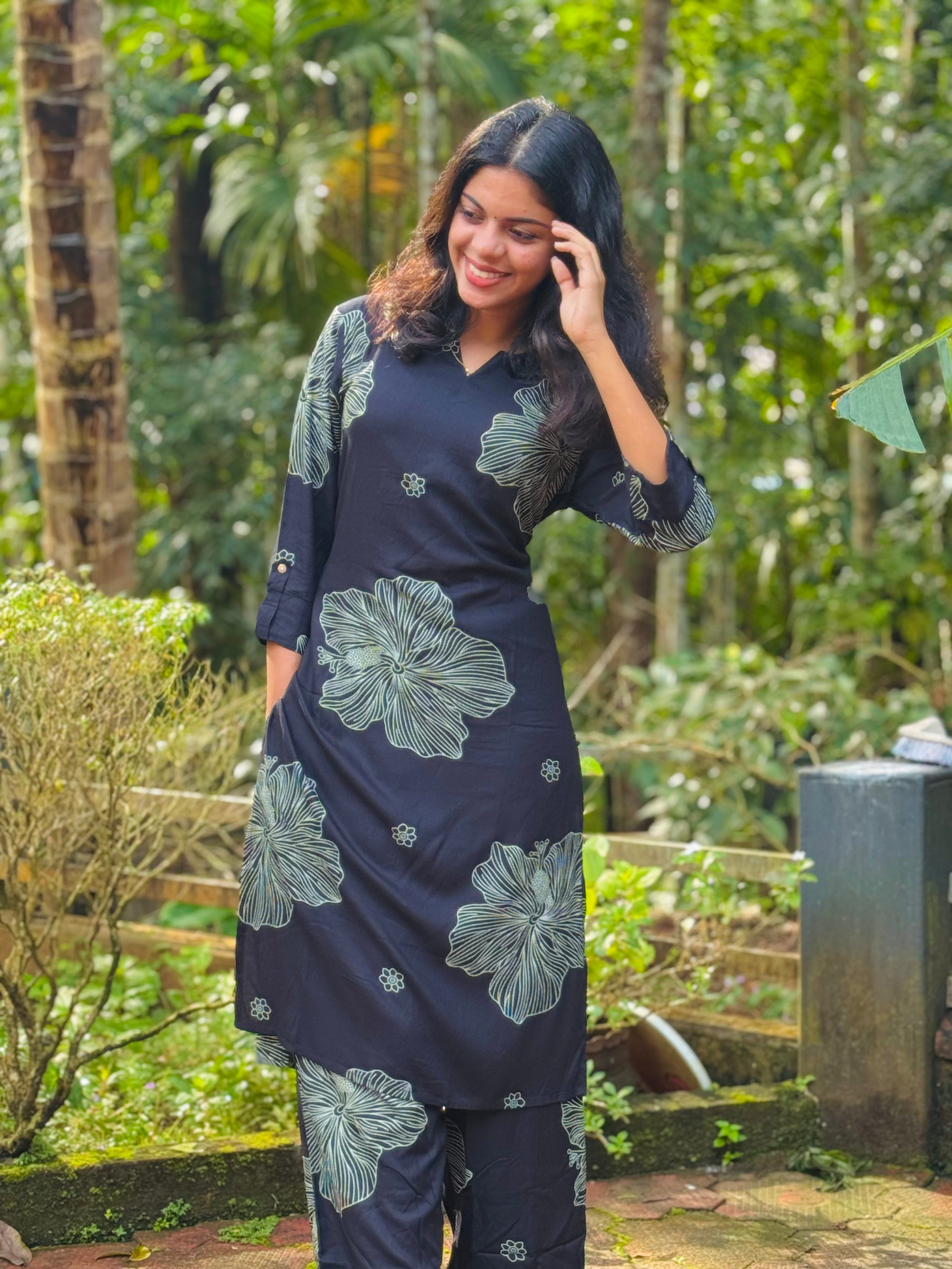 Black Printed Co-ord Sets