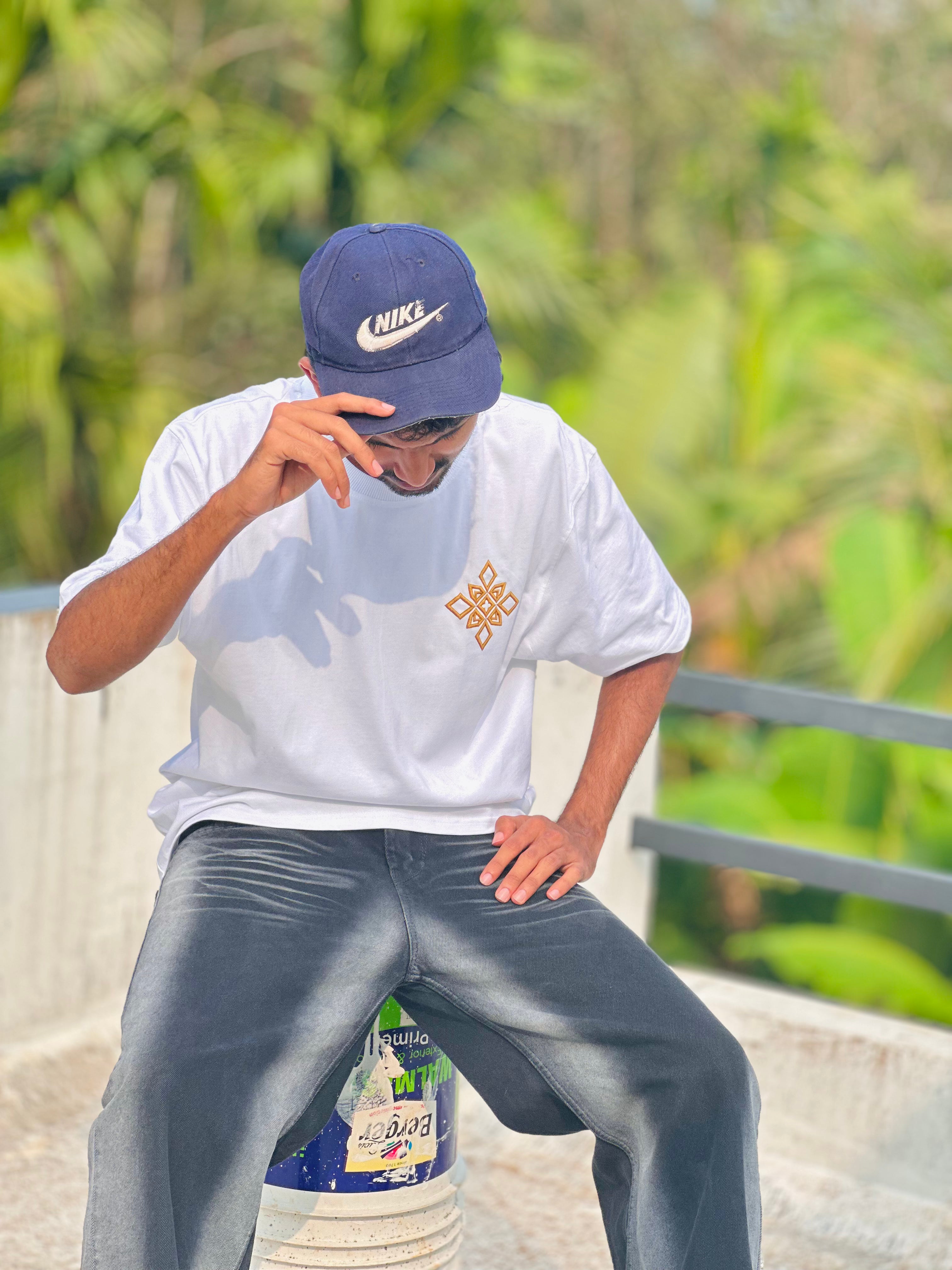 Goddess of Bloom White Oversized Tee