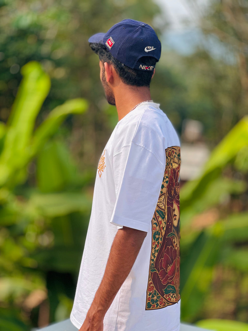 Goddess of Bloom White Oversized Tee