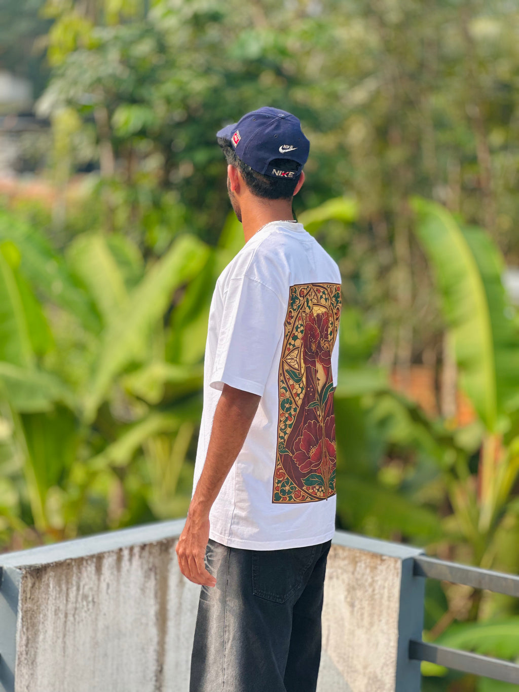 Goddess of Bloom White Oversized Tee