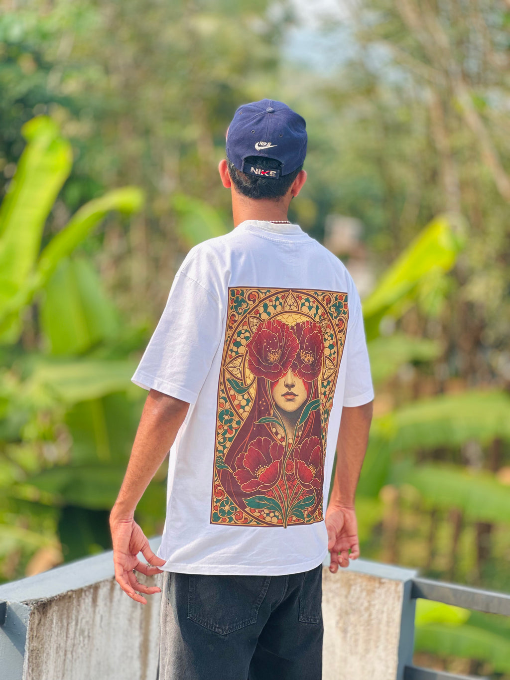 Goddess of Bloom White Oversized Tee