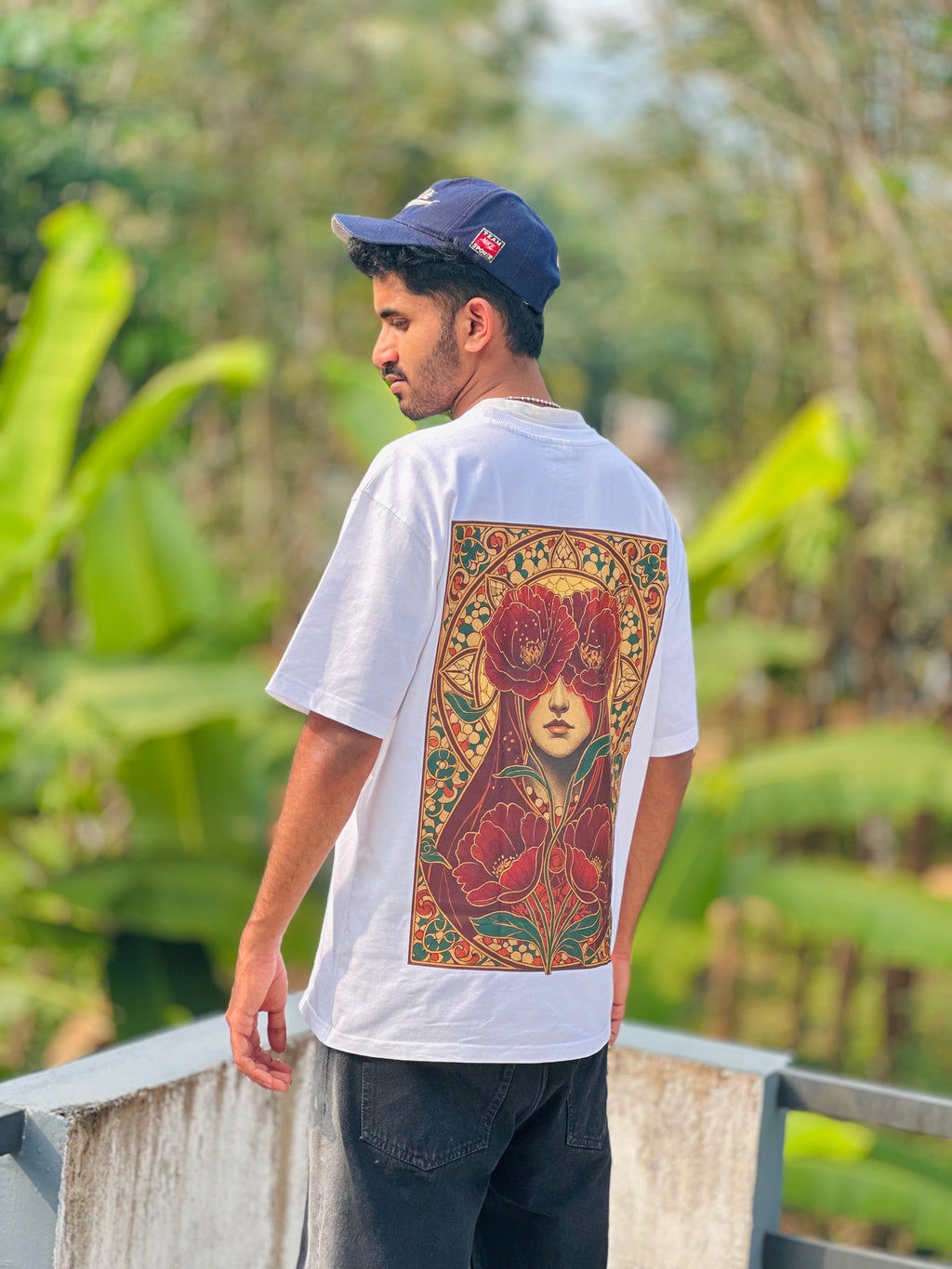 Goddess of Bloom White Oversized Tee